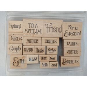 Vintage 1996 Rare Stampin' Up! "Special Greetings" 20 Piece Rubber Stamp Set